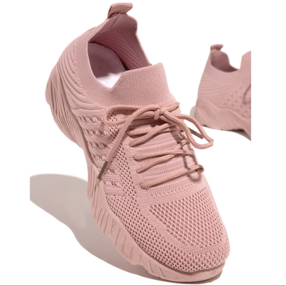 Dusty Rose Slip On Comfy Athleisure Sneakers - Picture 3 of 11